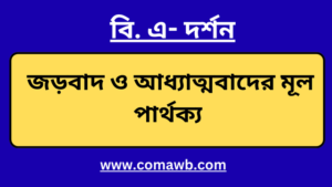জড়বাদ ও আধ্যাত্মবাদের মূল পার্থক্য লেখ 