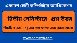 এইচটিএমএল ট্যাগ এর কাজ