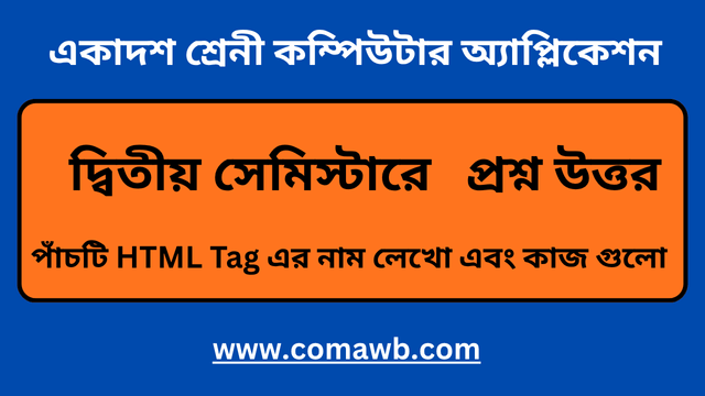 এইচটিএমএল ট্যাগ এর কাজ