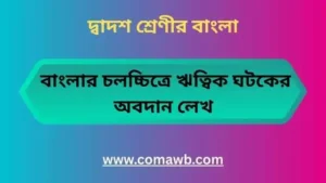বাংলার চলচ্চিত্রে ঋত্বিক ঘটকের অবদান লেখ