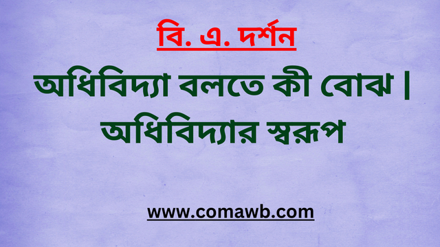 অধিবিদ্যা বলতে কী বোঝ অধিবিদ্যার স্বরূপ