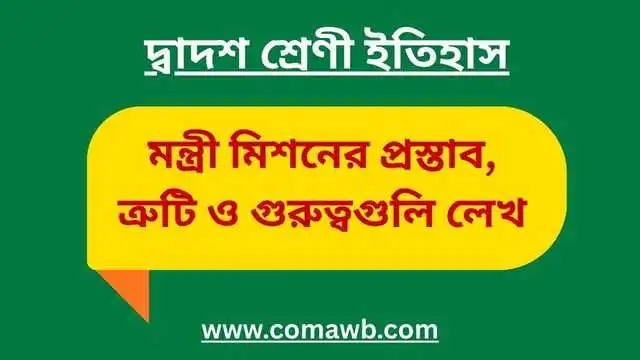 মন্ত্রী মিশনের প্রস্তাব, ত্রুটি ও গুরুত্বগুলি লেখ