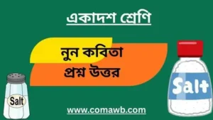 নুন কবিতা প্রশ্ন উত্তর