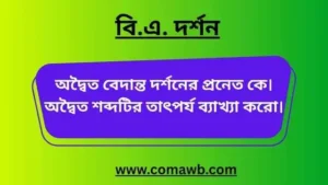 Read more about the article অদ্বৈত বেদান্ত দর্শনের প্রনেত কে