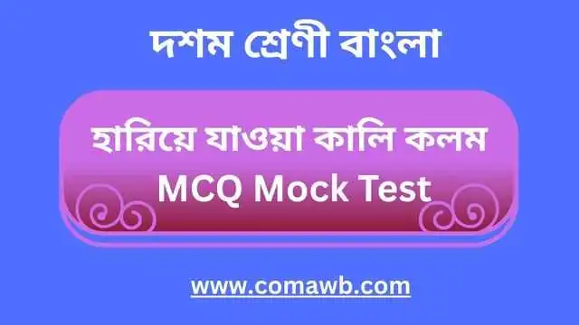 হারিয়ে যাওয়া কালি কলম mcq প্রশ্ন